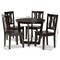 Baxton Studio Elodia Modern and Contemporary Transitional Dark Brown Finished Wood 5-Piece Dining Set 177-11377-10898-Zoro - alternate 8